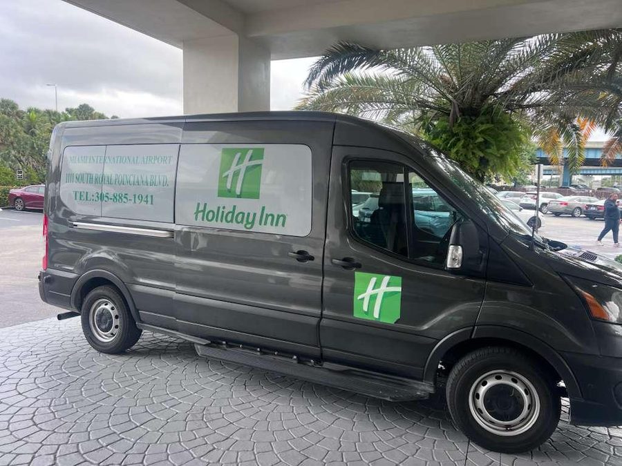 Holiday Inn shuttle van at Miami International Airport