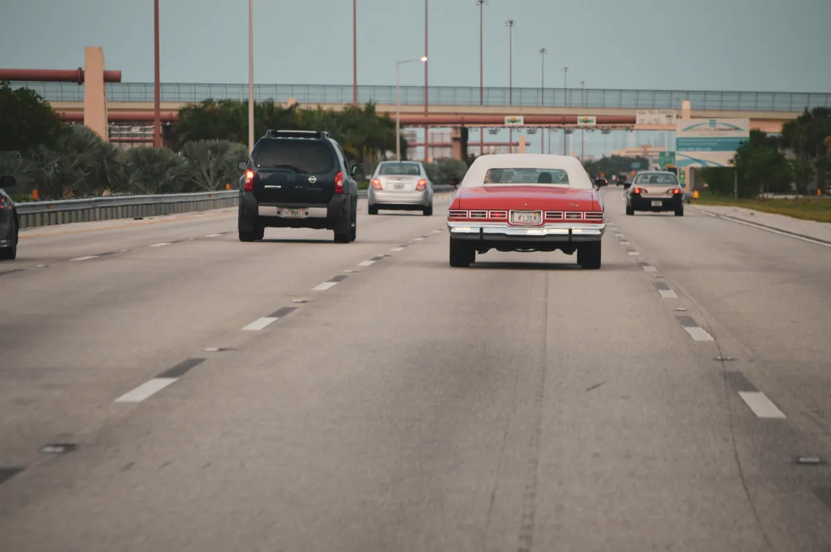Cars on a multi-lane South Florida highway